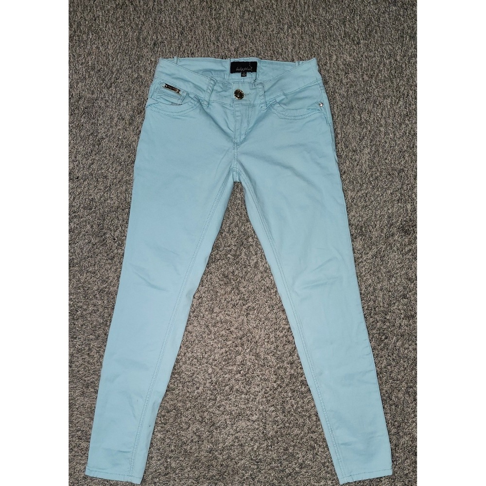 Y2K Baby Phat Womens Skinny Jeans Light Blue Low Rise Gold Logo Size‎ 5 McBling